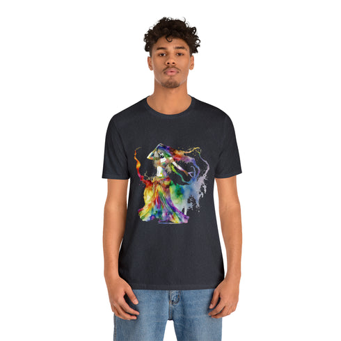 Rainbow Belly Dancer in Motion - Short Sleeve Tee